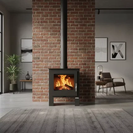 Poêle à Bois  9 kW – Range-bûches Intégré