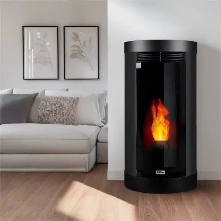 Poêle à Granulés Étanche ETNA Luxe Anna 10 kW – Design Rond & Magic Glass